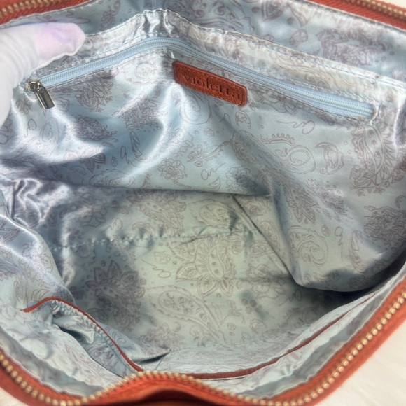 Women's Violetta Genuine Suede Messenger Bag Handbag Purse 13.5"x9"x4.5" Camel - Picture 15 of 16